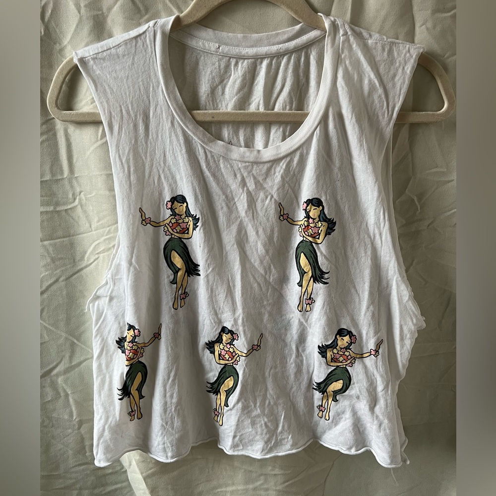 Camp Fun Quirky Hawaiana Hula girl tank top